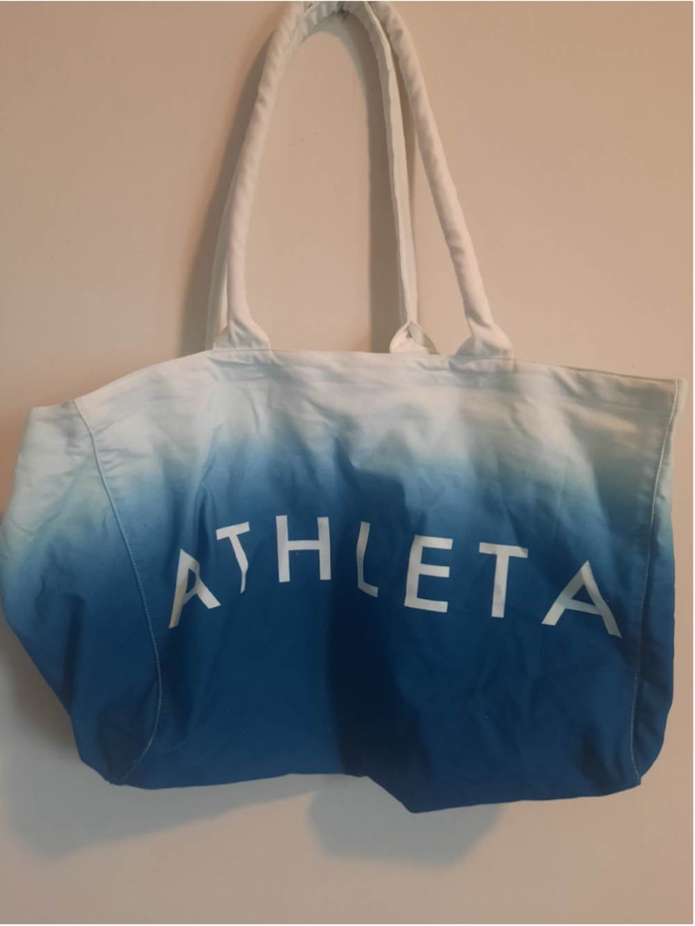 Women's Athleta Blue and White Ombre Tote Bag One Size